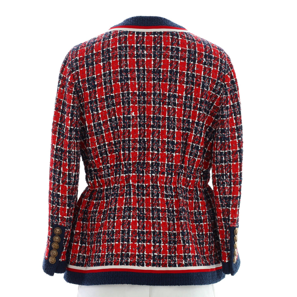 Women's Four Pocket Collarless Jacket Tweed