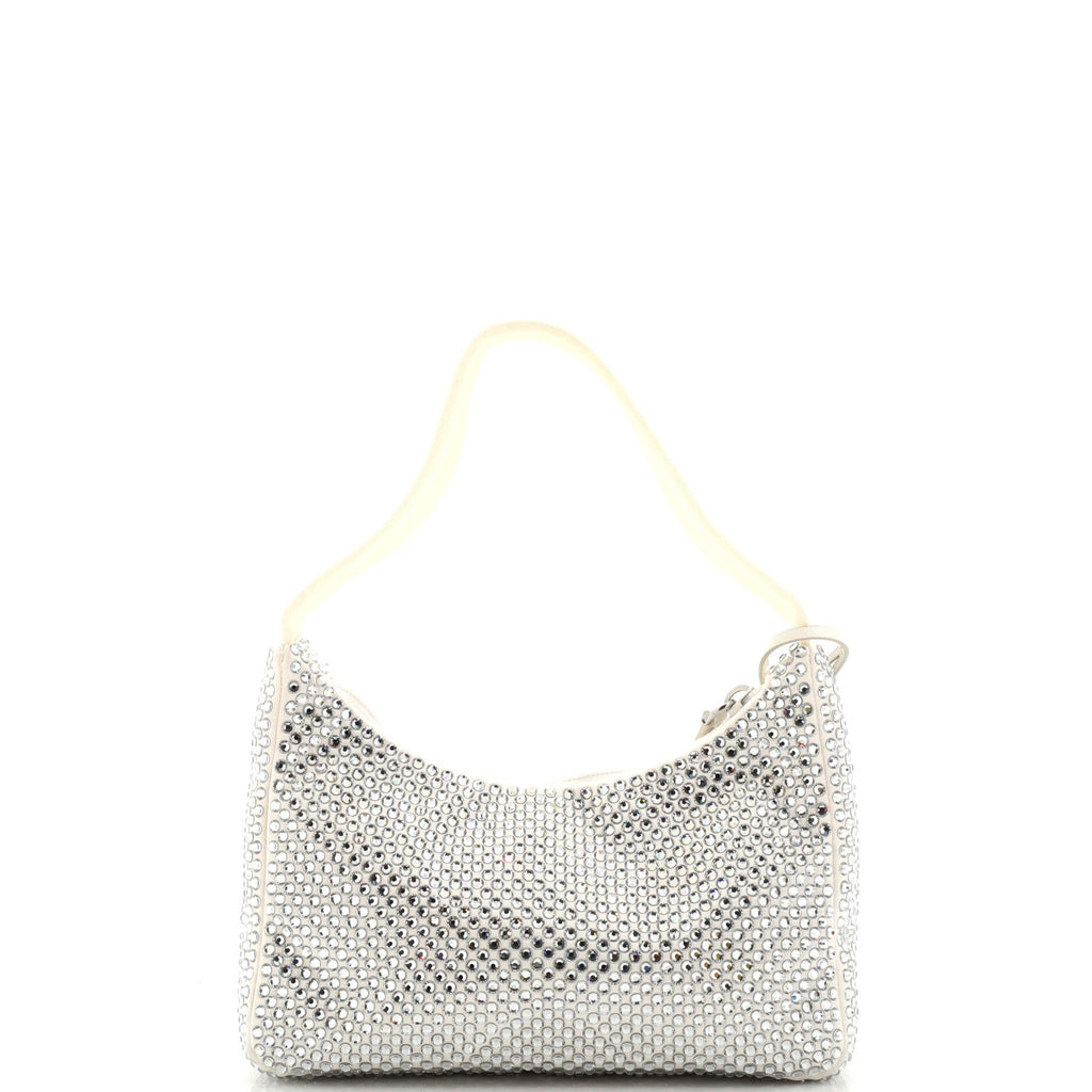 Re-Edition 2000 Hobo Crystal Embellished Satin Mini