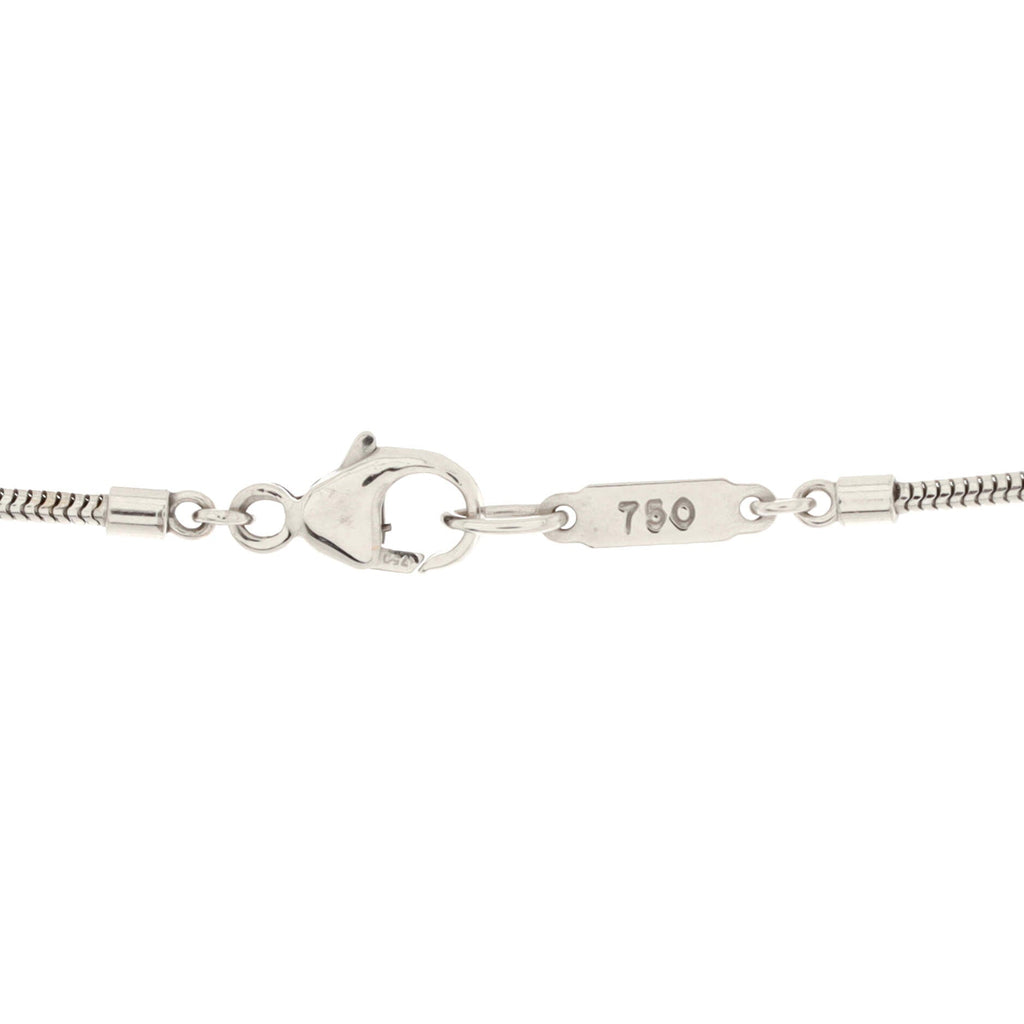 Feather Pendant Necklace 18K White Gold
