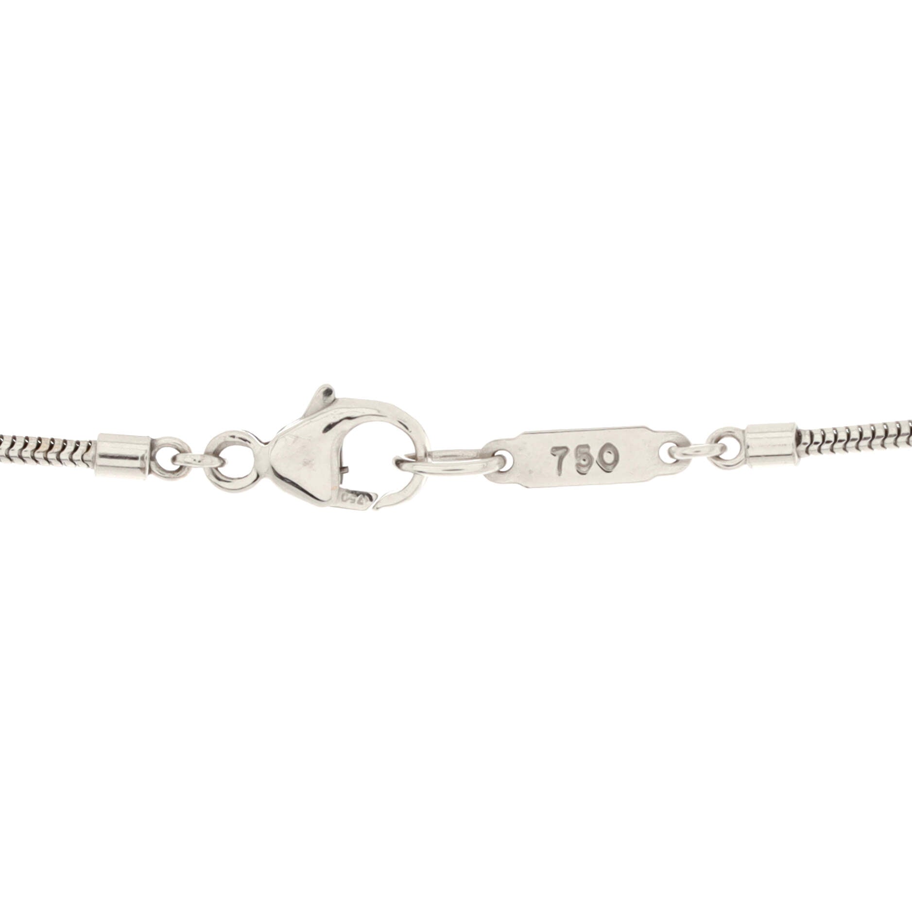 Feather Pendant Necklace 18K White Gold