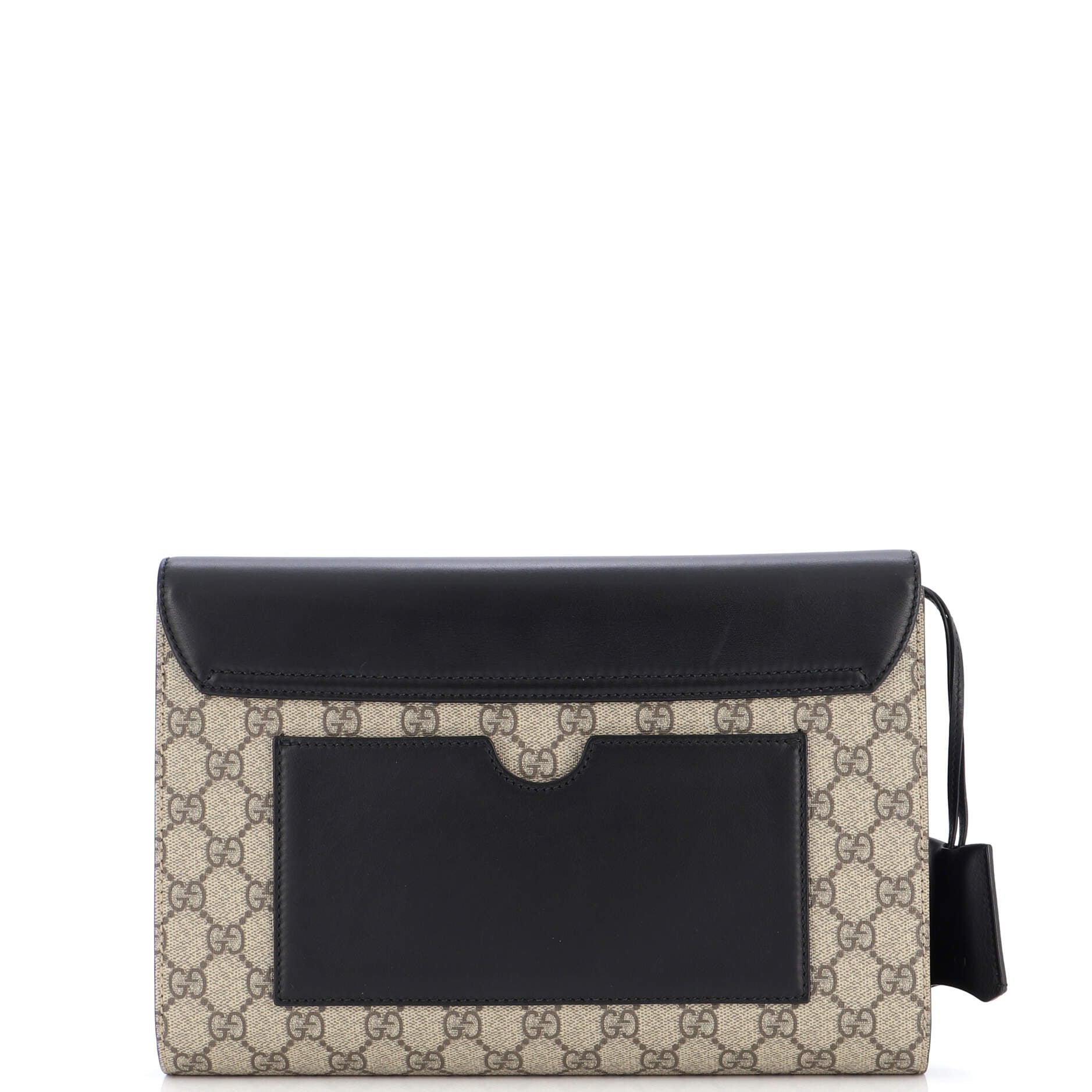 Padlock Clutch GG Canvas and Leather Large