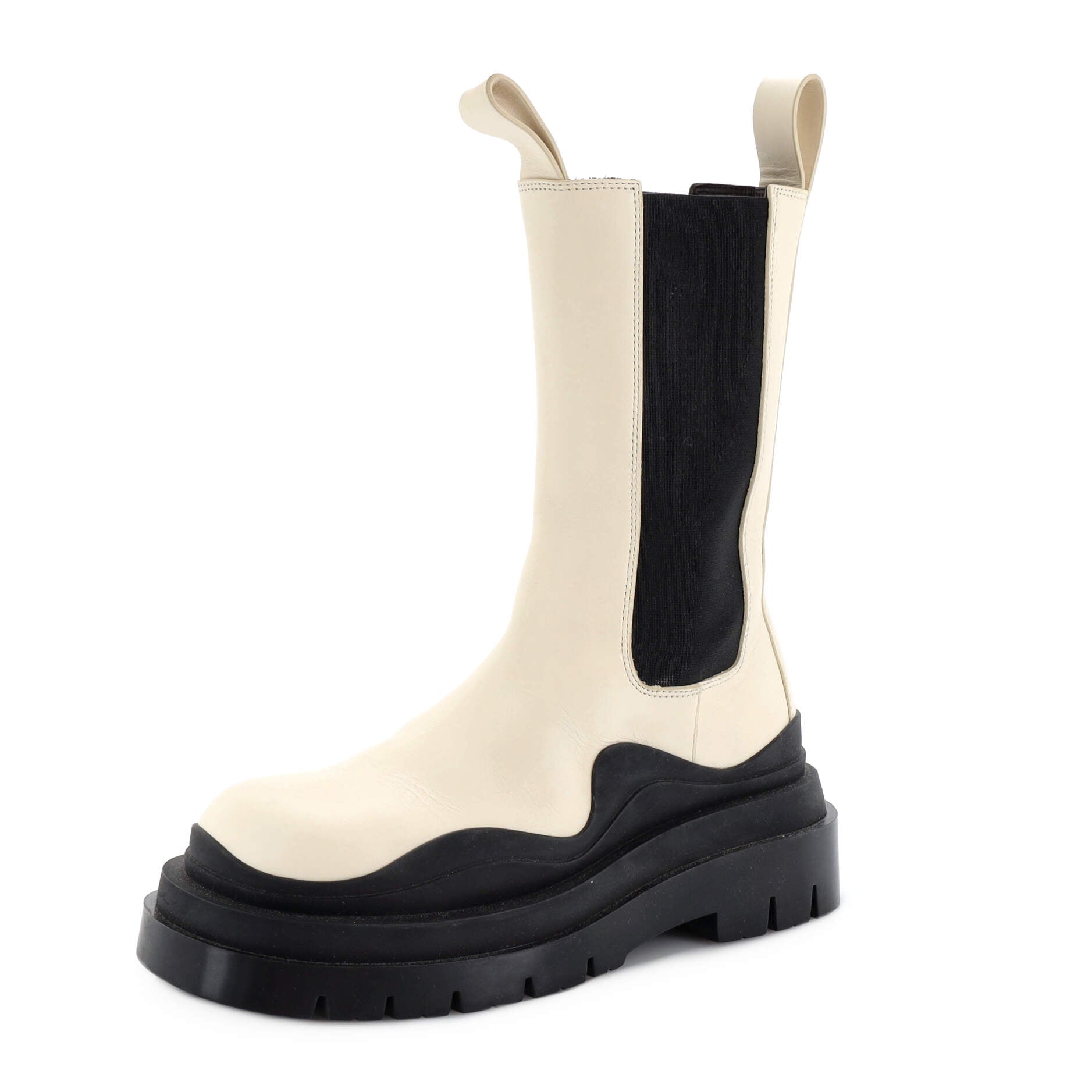 Women's Tire Chelsea Boots Leather and Rubber