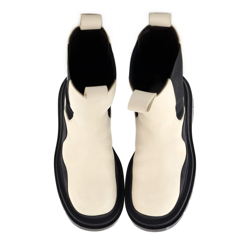 Women's Tire Chelsea Boots Leather and Rubber