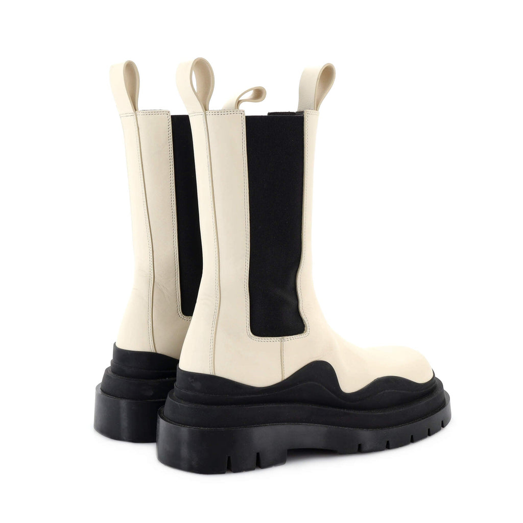 Women's Tire Chelsea Boots Leather and Rubber