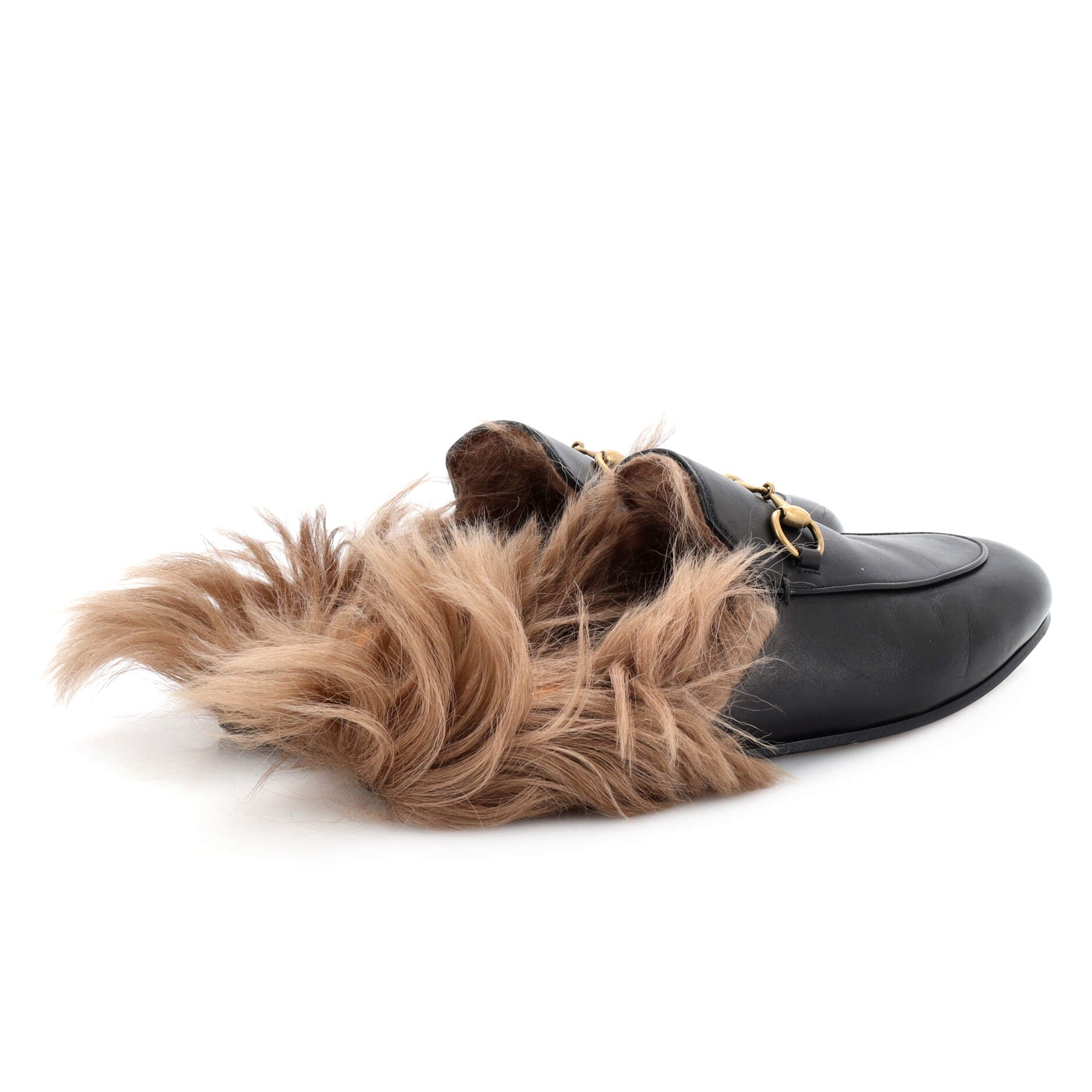 Women's Princetown Mules Leather with Fur