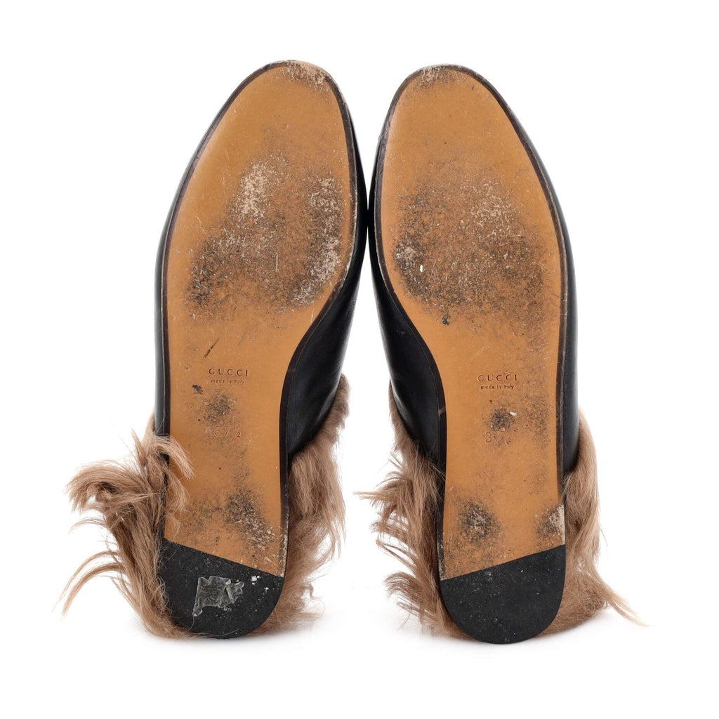 Women's Princetown Mules Leather with Fur