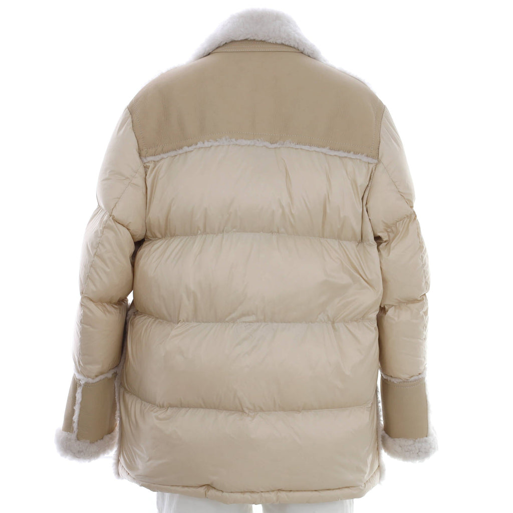Women's Ilay Button Up Jacket Quilted Polyamide and Shearling with Down