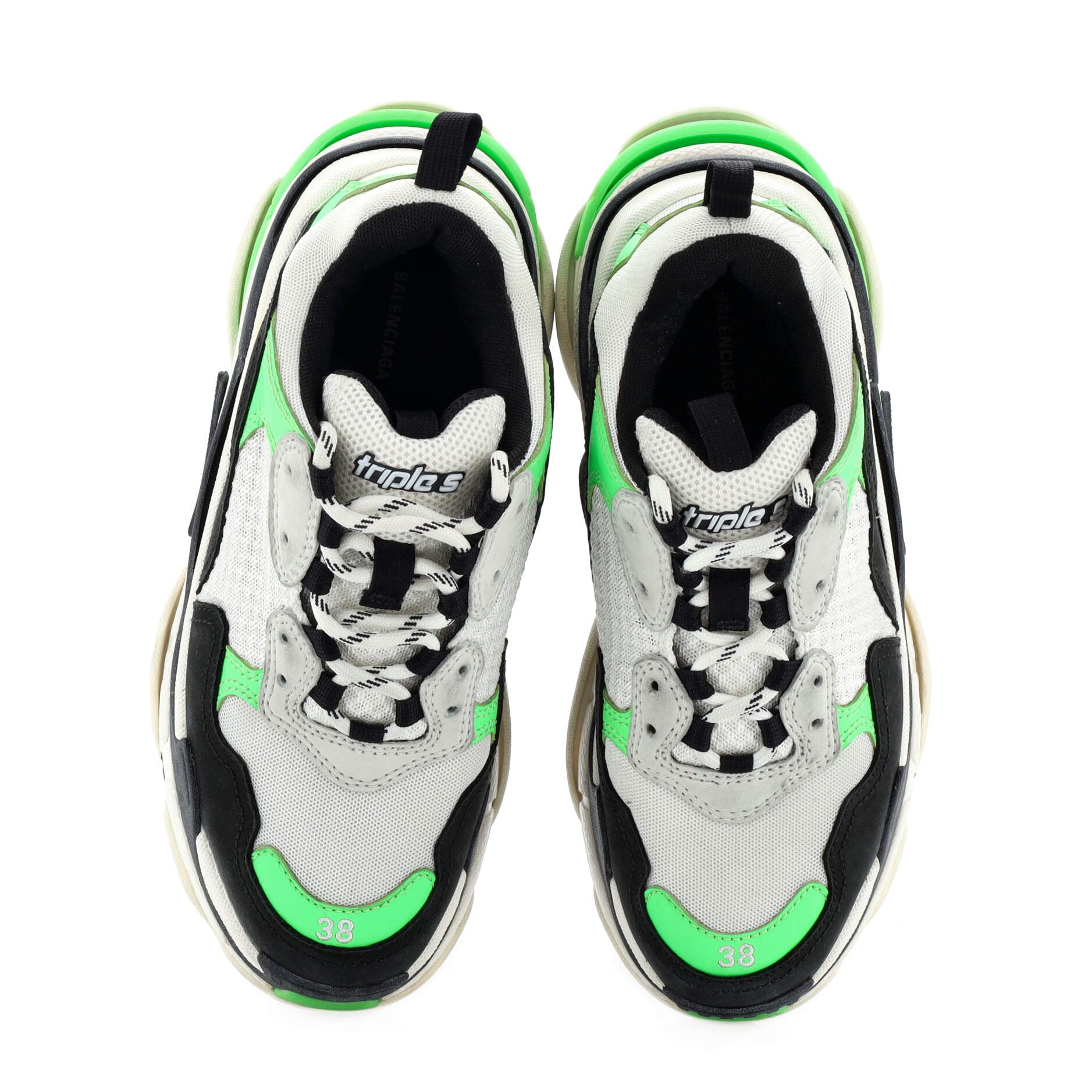 Women's Triple S Sneakers Fabric and Mesh with Faux Leather