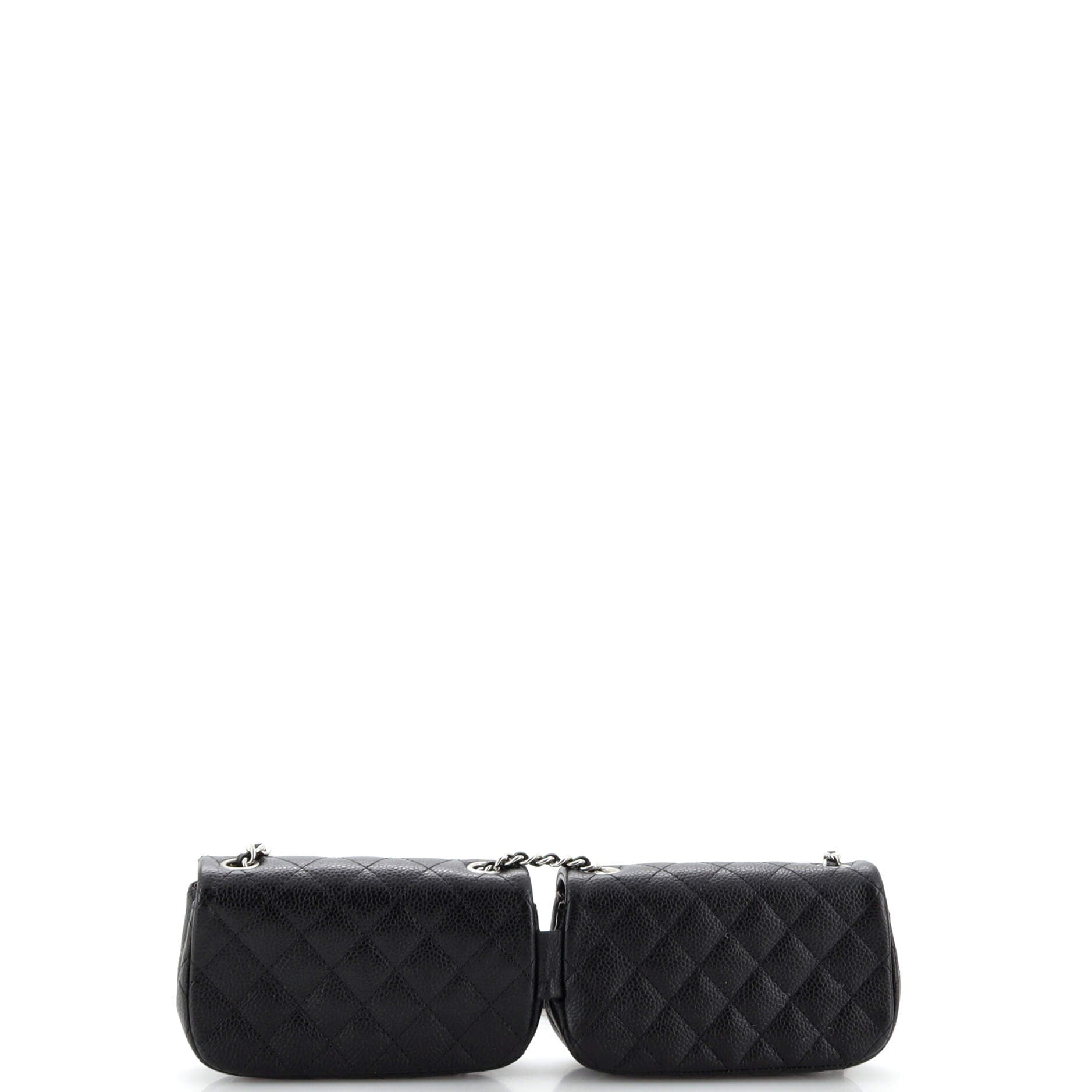 Twin Classic Flap Bag Quilted Caviar Mini