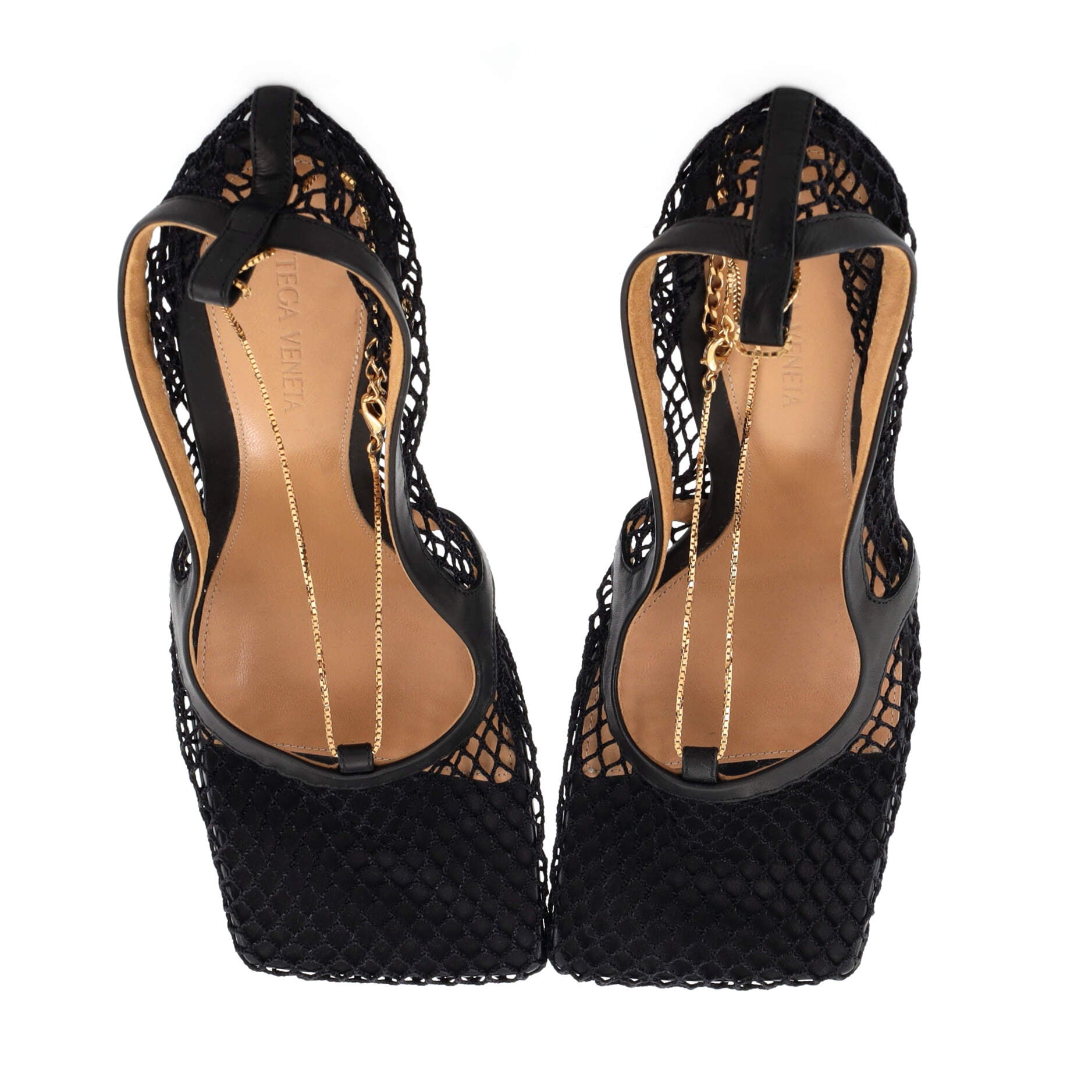 Women's Stretch Chain Pumps Mesh with Leather