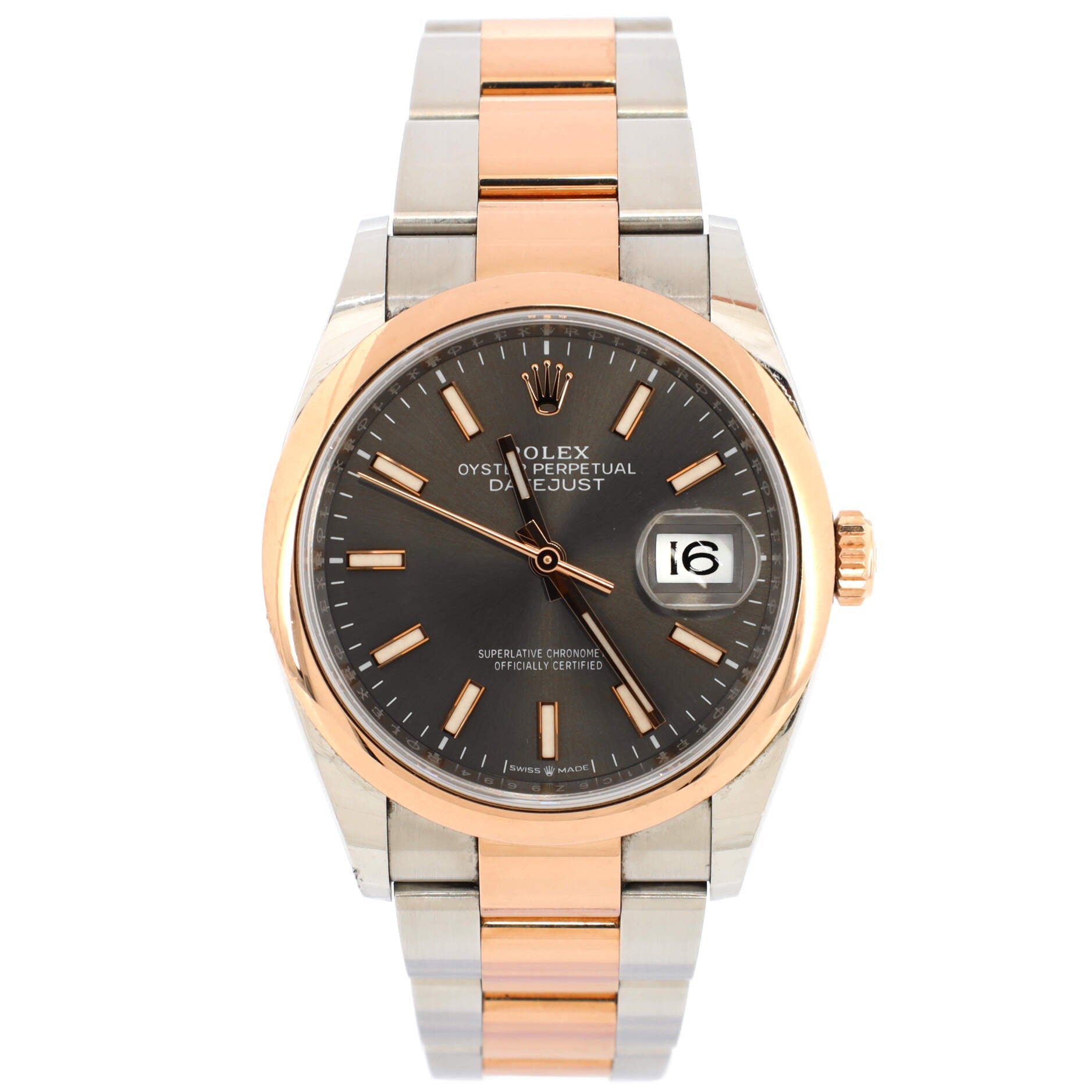 Oyster Perpetual Datejust Slate Automatic Watch Stainless Steel and Rose Gold 36