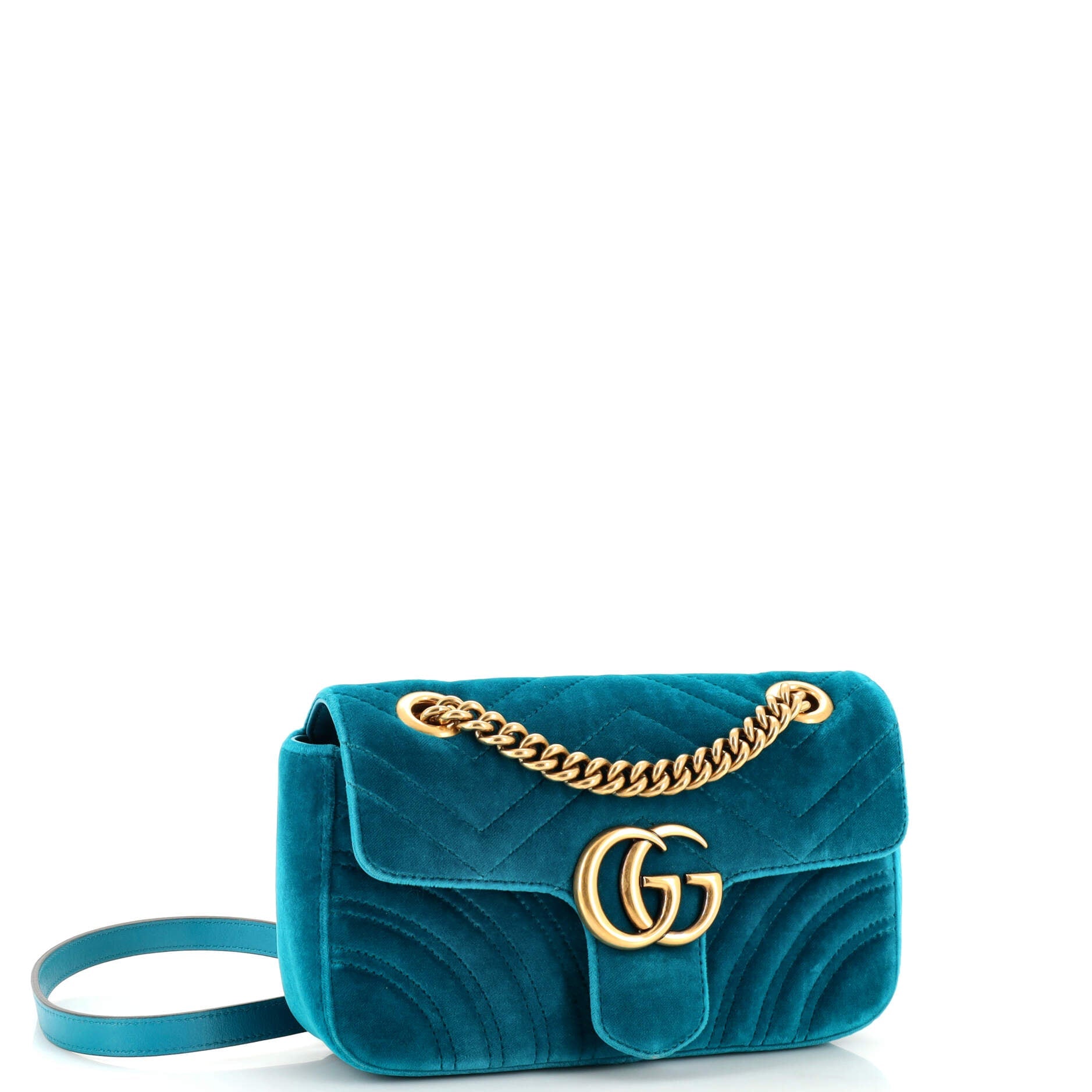 GG Marmont Flap Bag Matelasse Velvet Mini