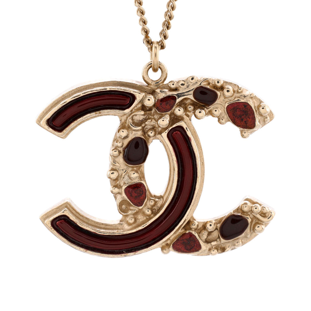 CC Pendant Necklace Metal with Enamel