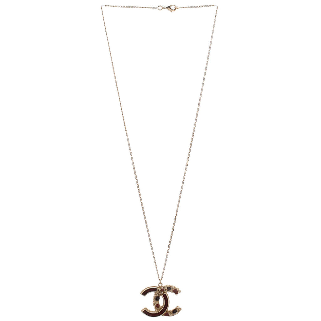 CC Pendant Necklace Metal with Enamel
