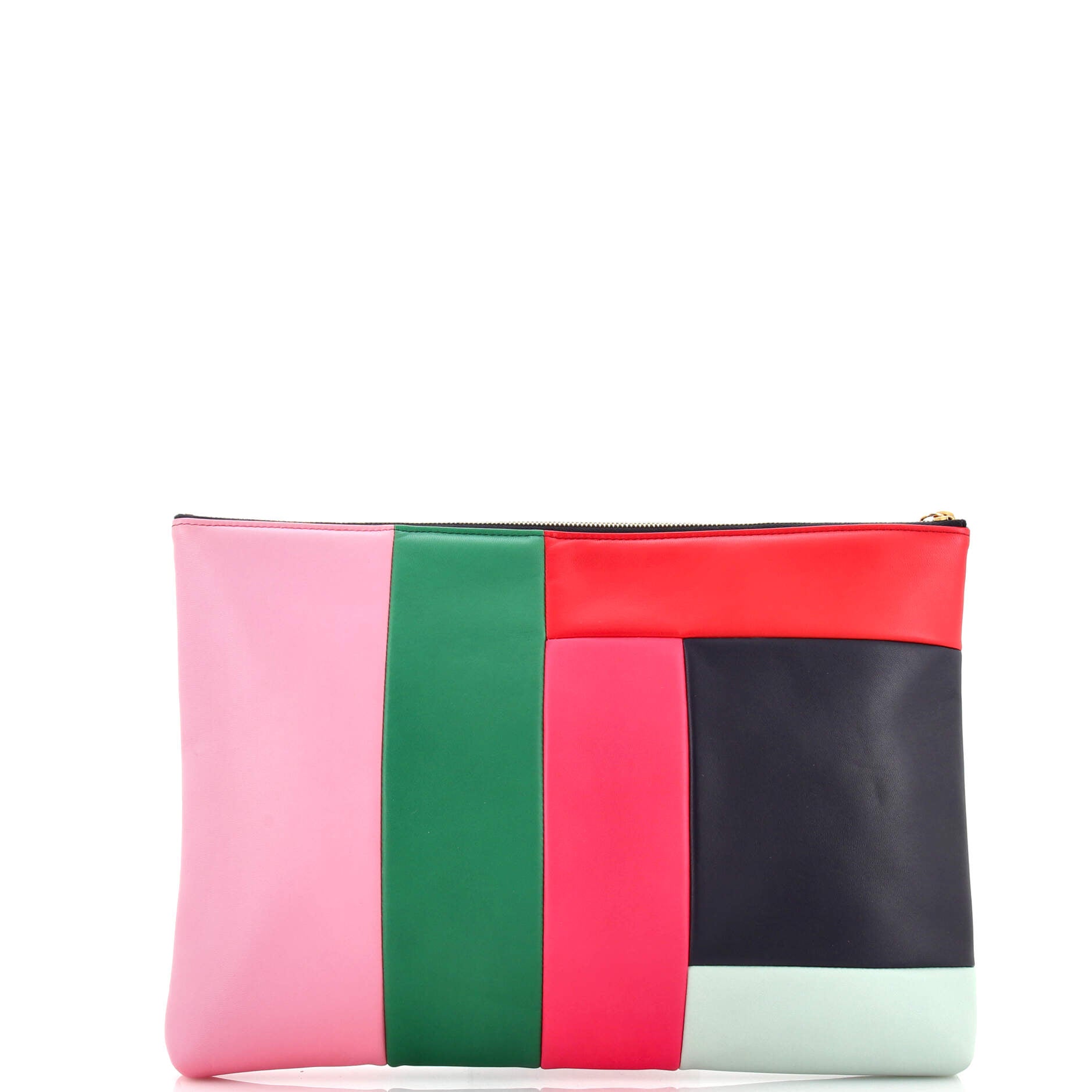 O Case Clutch Colorblock Leather Large