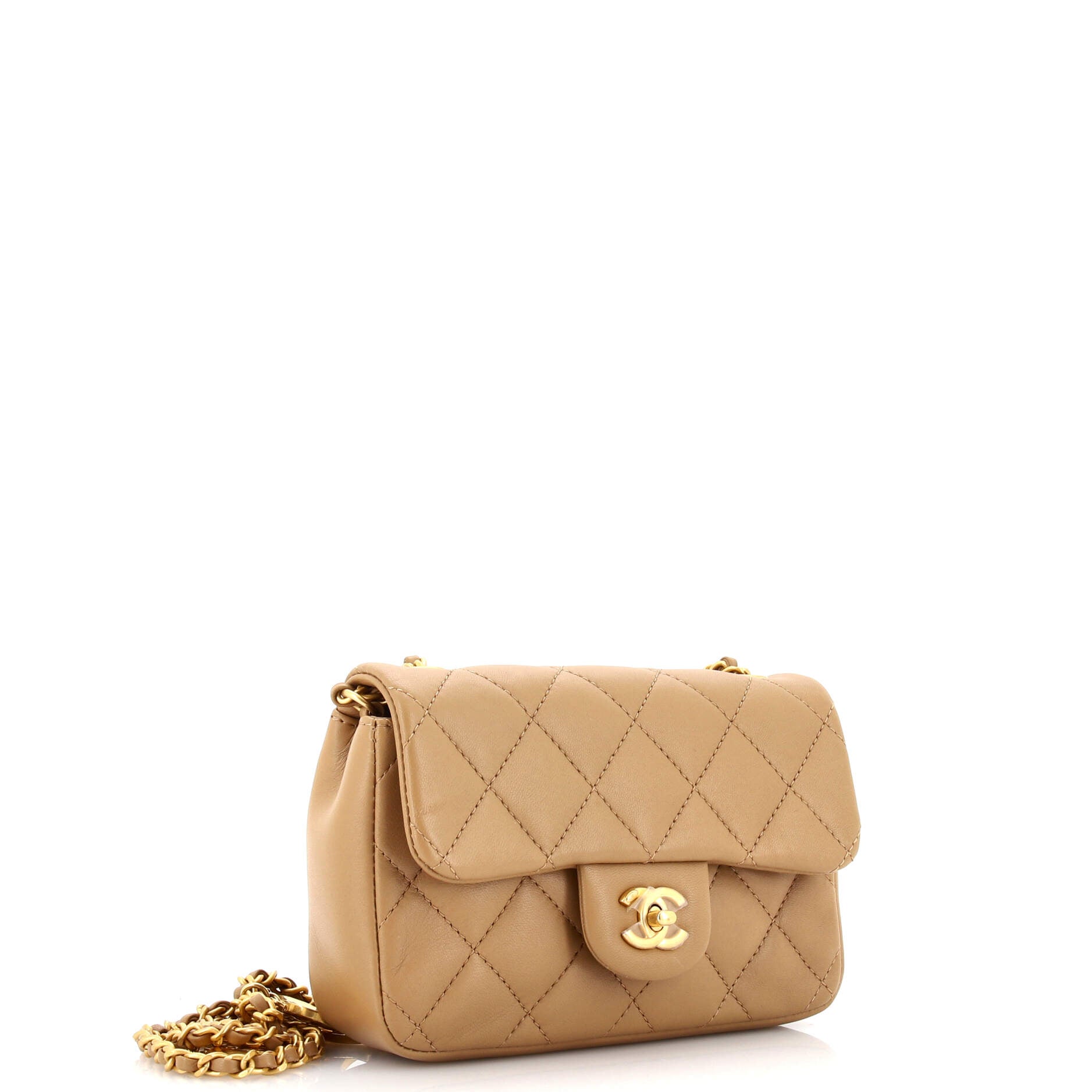 Heart Charms Flap Bag Quilted Lambskin Mini