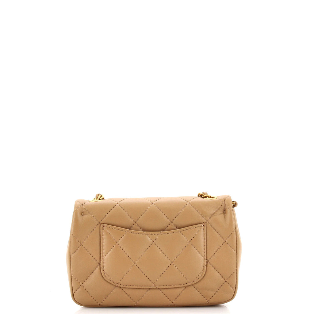 Heart Charms Flap Bag Quilted Lambskin Mini