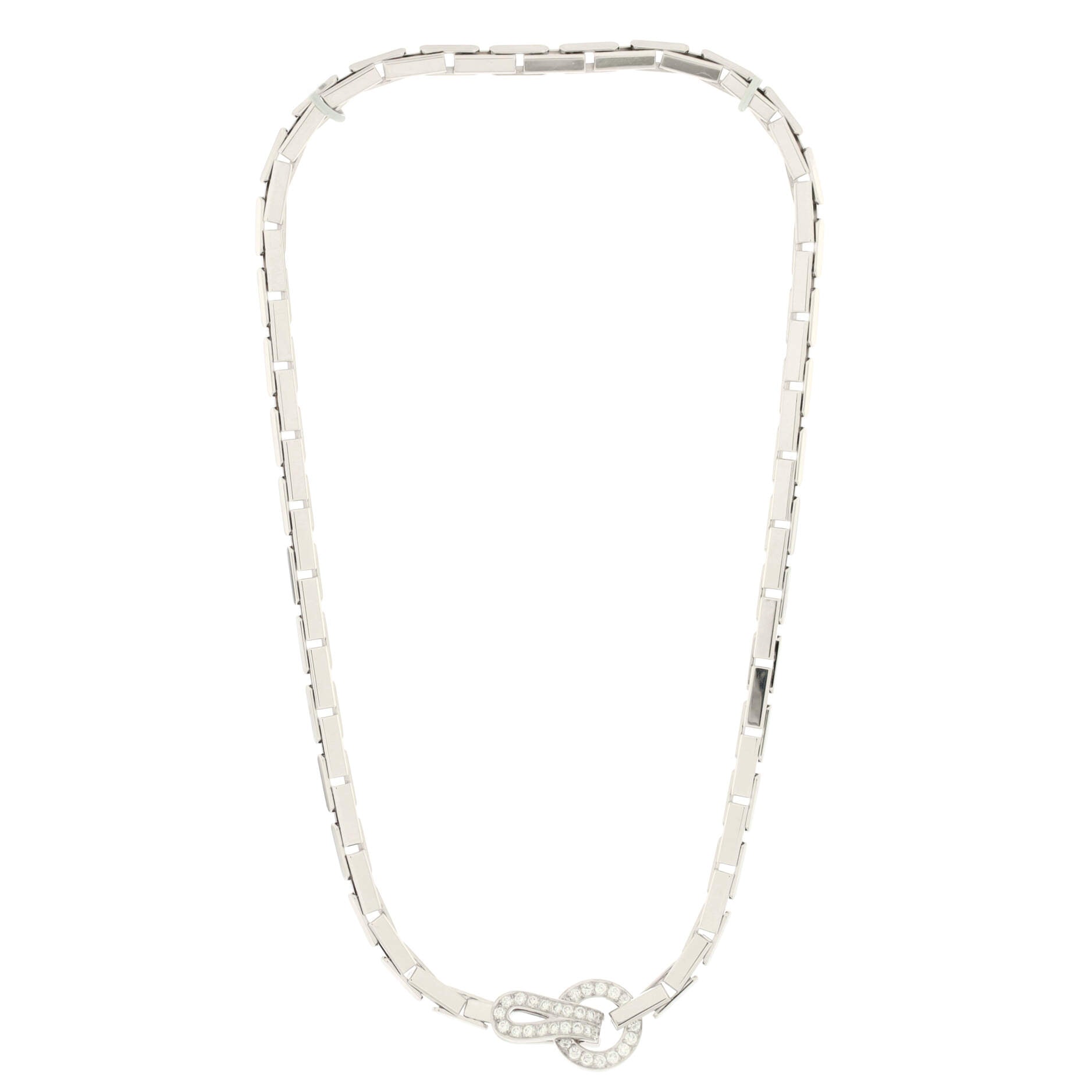 Agrafe Necklace 18K White Gold with Diamonds