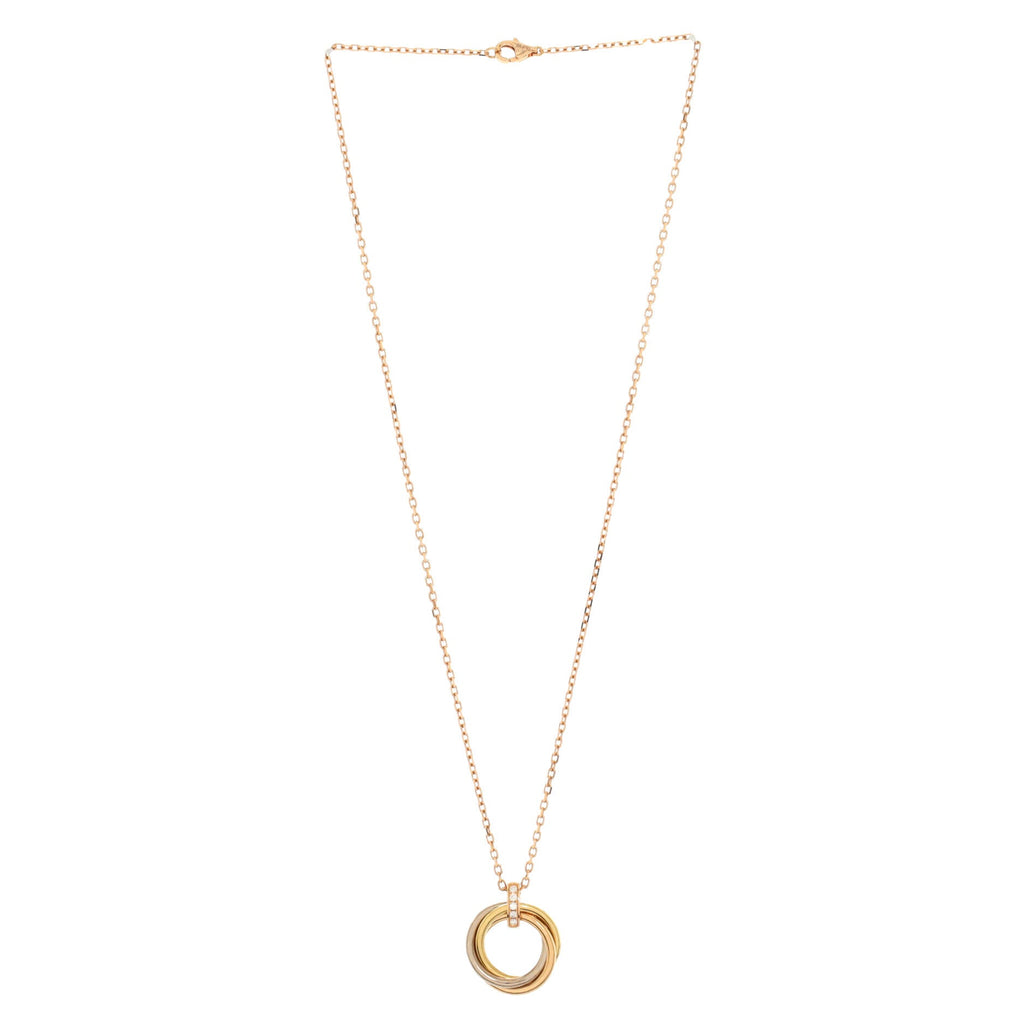 Trinity Pendant Necklace 18K Tricolor Gold and Diamonds