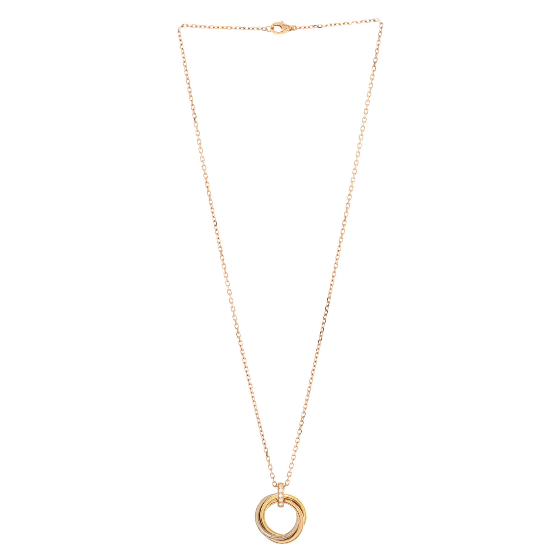 Trinity Pendant Necklace 18K Tricolor Gold and Diamonds
