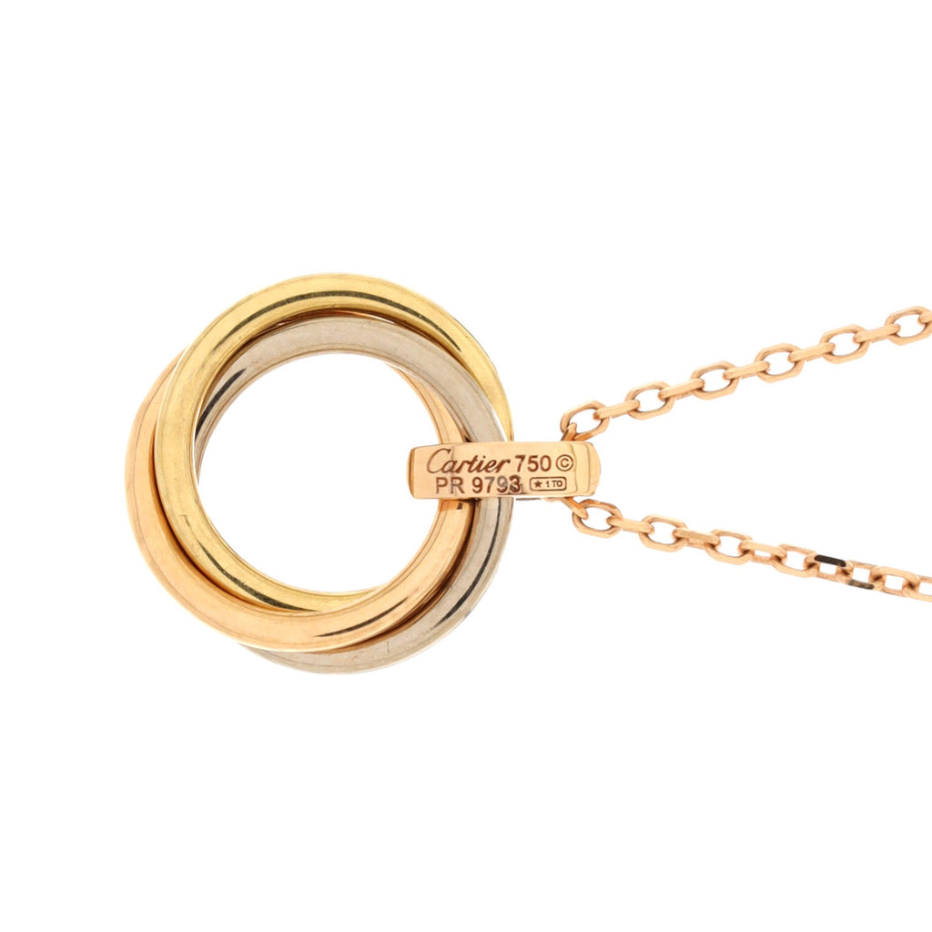 Trinity Pendant Necklace 18K Tricolor Gold and Diamonds