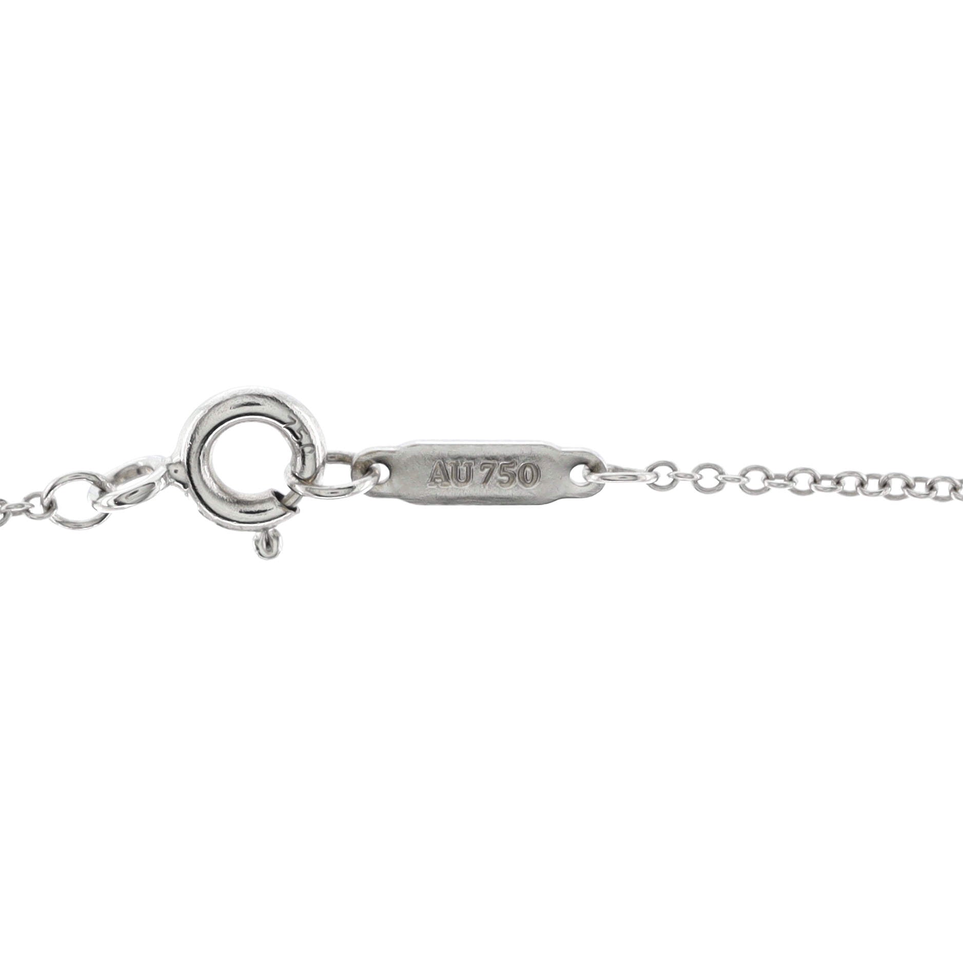 Triple Interlocking Circles Pendant Necklace 18k White Gold with 18k Rose Gold and Diamonds