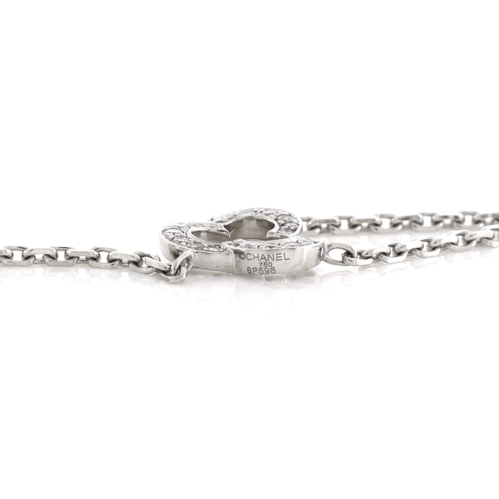 Camelia Lariat Necklace 18K White Gold with Diamonds and Onyx