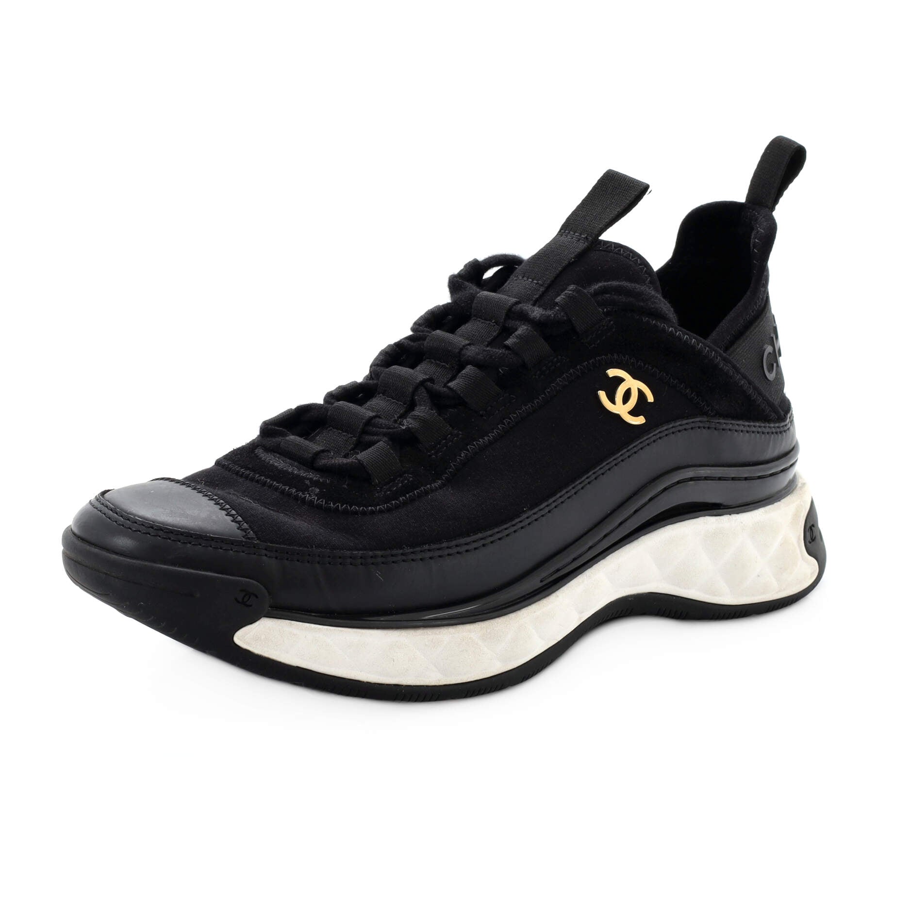 Women's CC Cap Toe Logo Sneakers Suede and Mixed Fibers