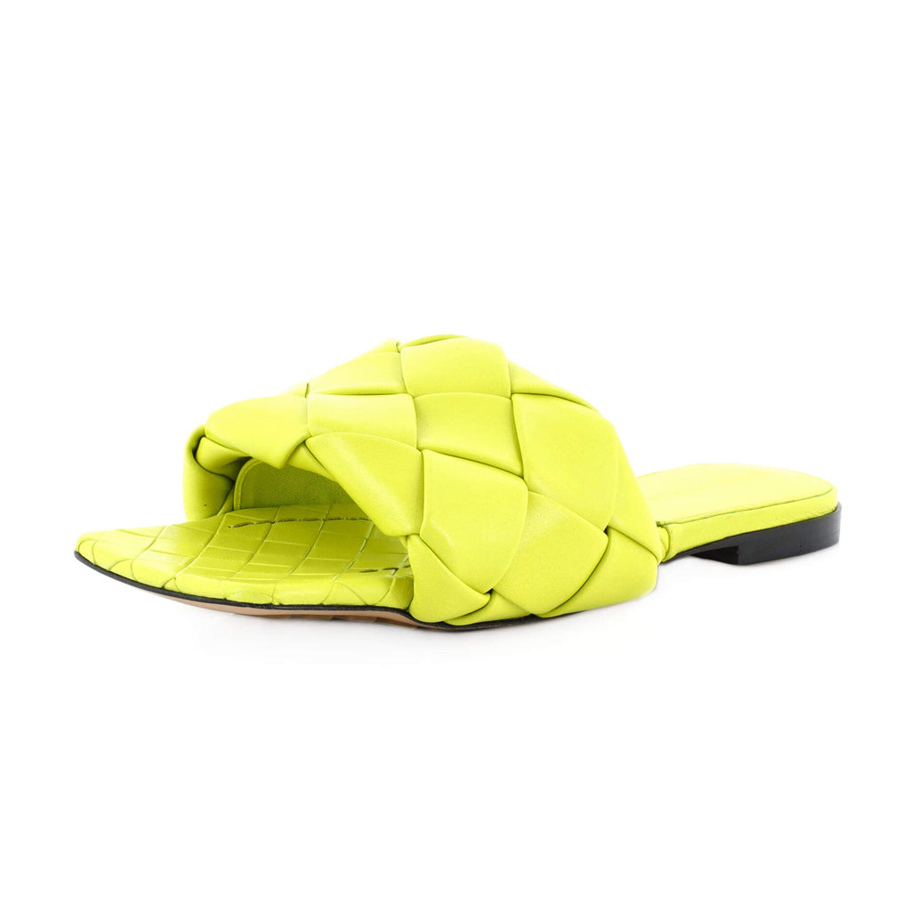 Women's Lido Flat Sandals Maxi Intrecciato Leather