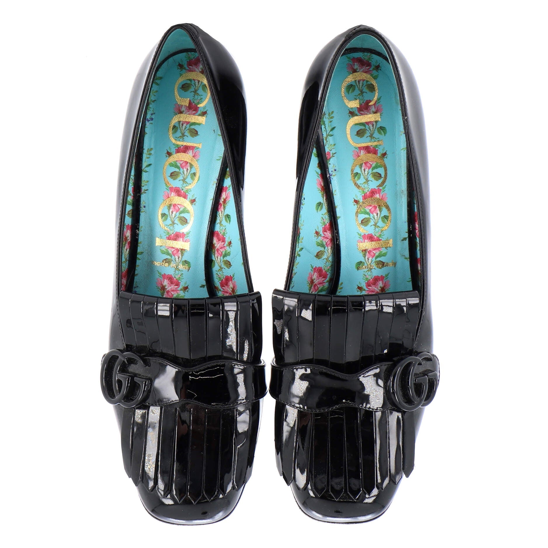 Women's GG Marmont Fringed Pumps Patent