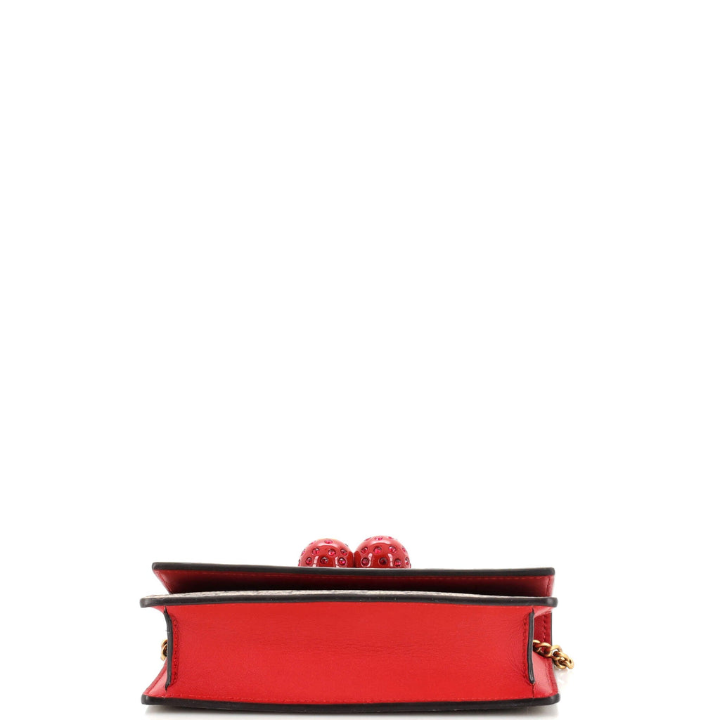Cherries Wallet on Chain GG Coated Canvas Mini
