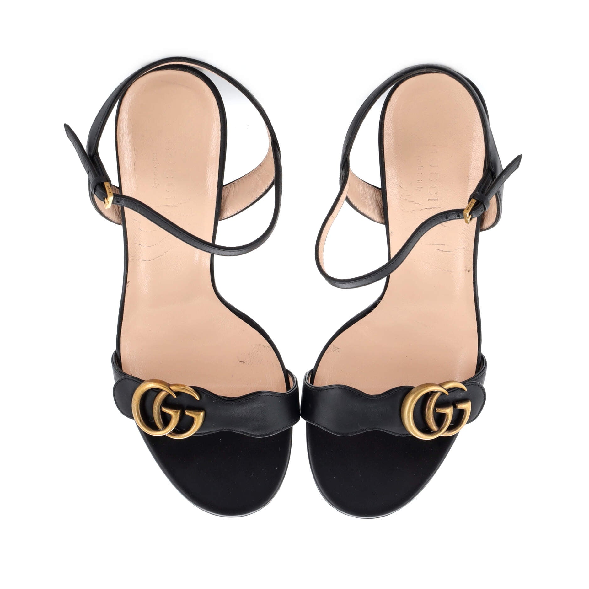 Women's GG Marmont Block Heel Sandals Leather