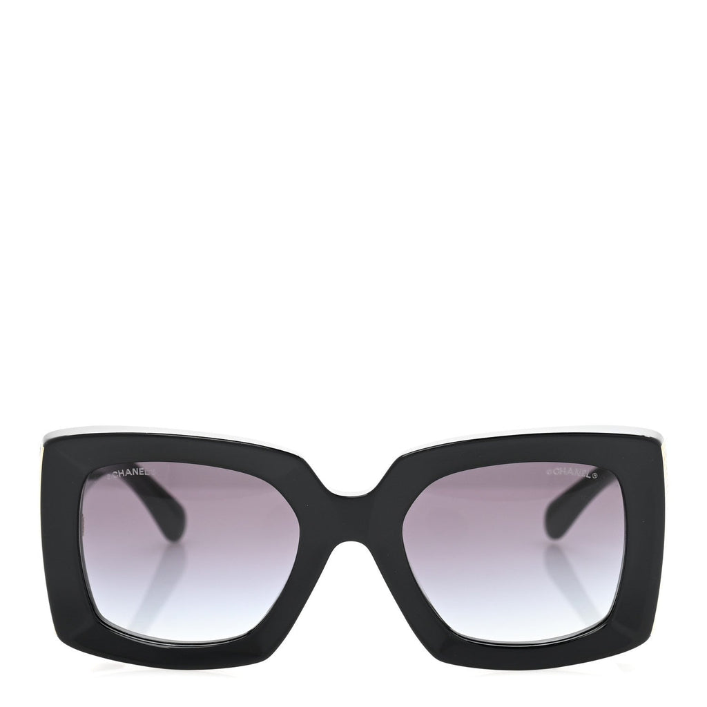 Acetate Rectangle Sunglasses 5435-A Black