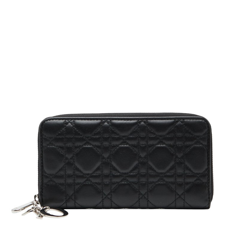 Dior Lady Dior Cannage Leather Long Wallet