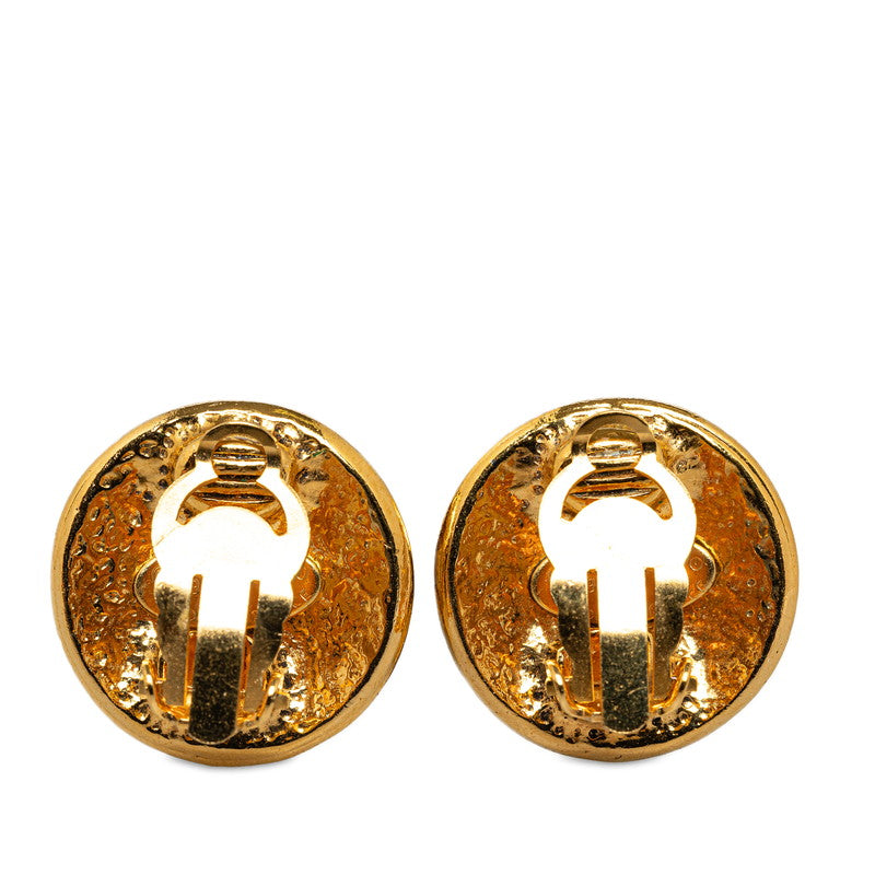 Chanel Gold-Plated Coco Mark Vintage Earrings 94P