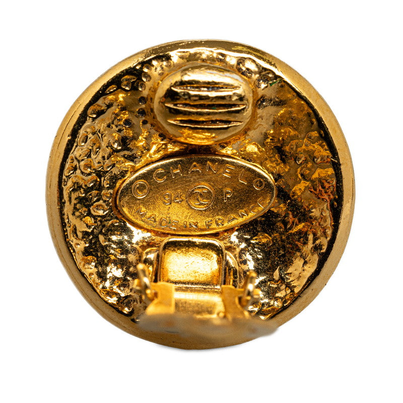 Chanel Gold-Plated Coco Mark Vintage Earrings 94P