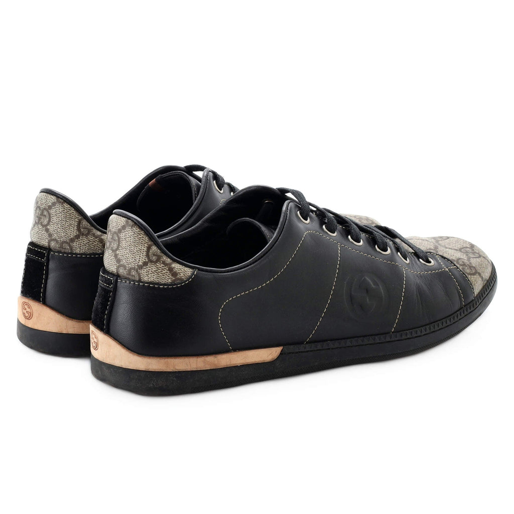 Men's GG Low-Top Sneakers Leather with GG Coated Canvas