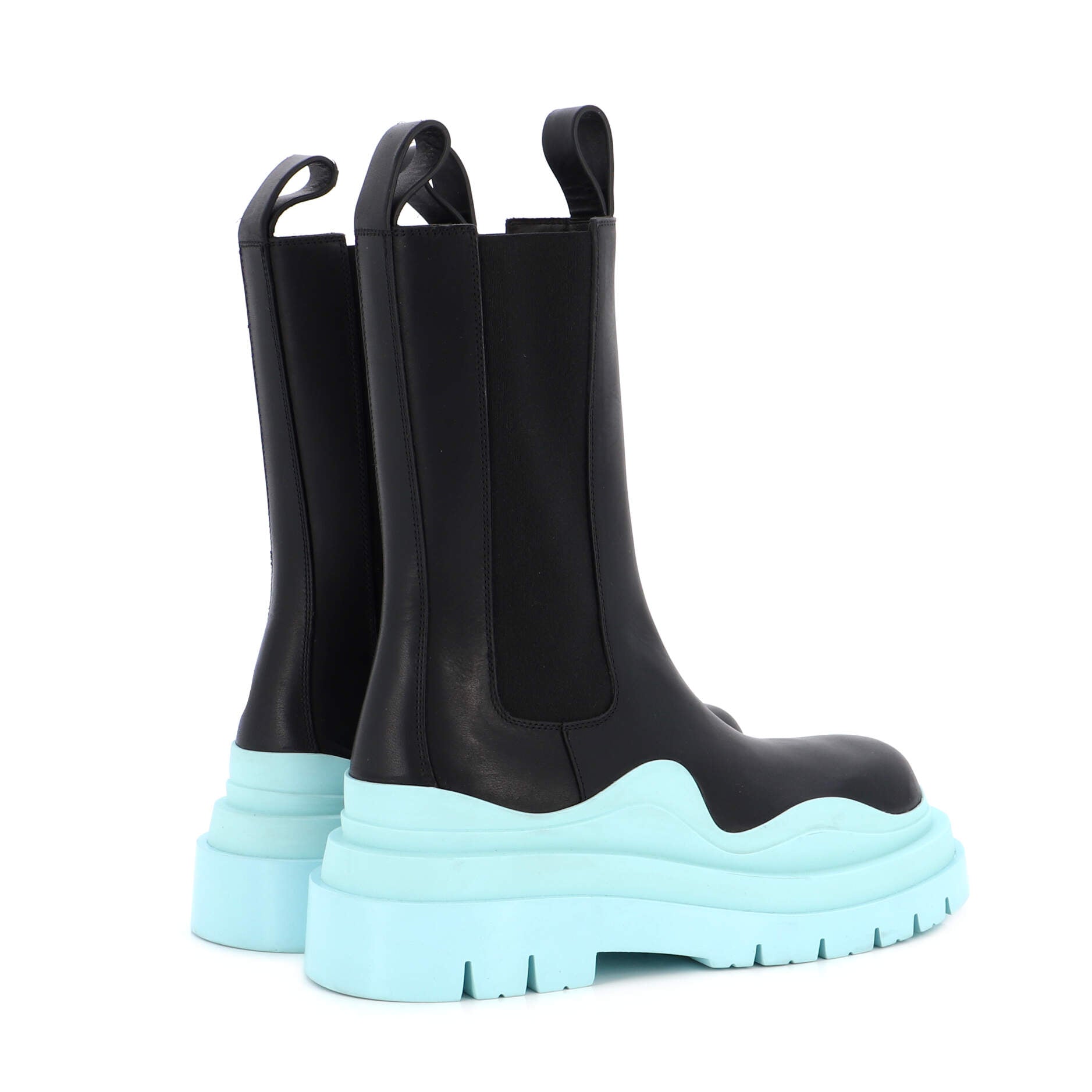 Women's Tire Chelsea Boots Leather and Rubber