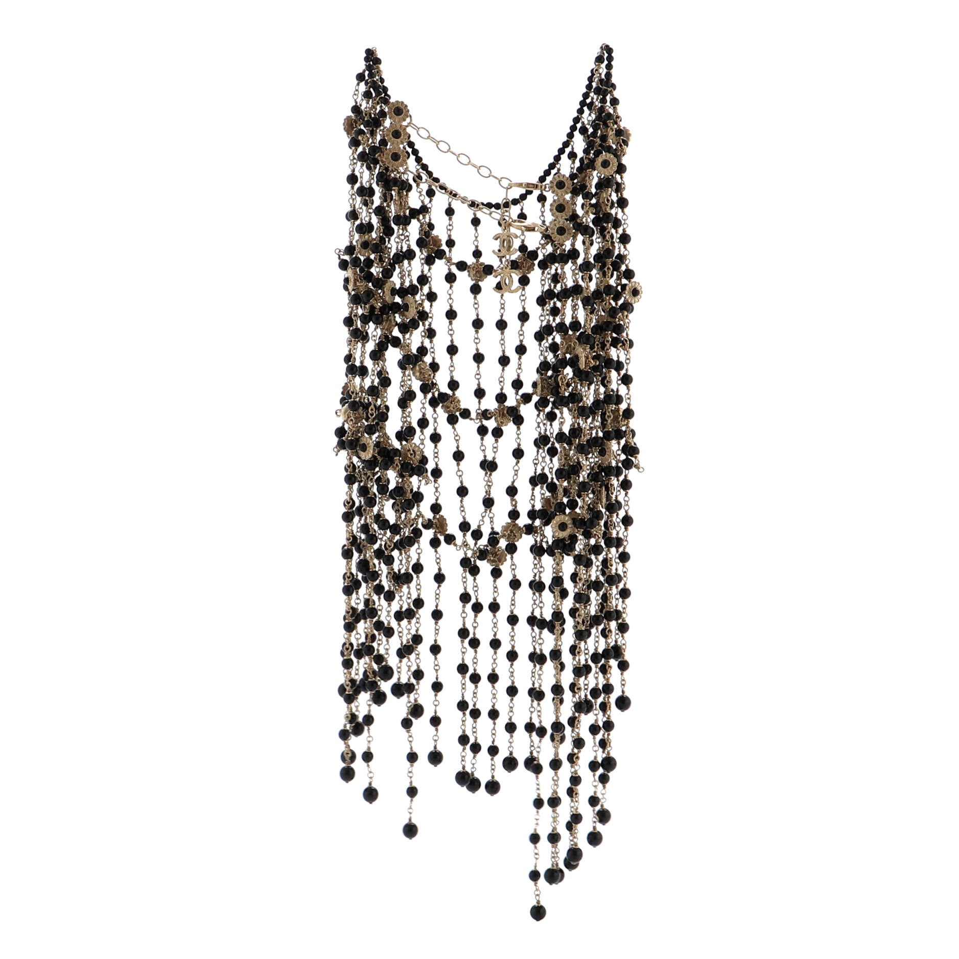 Paris in Rome Cape Necklace Metal and Beads