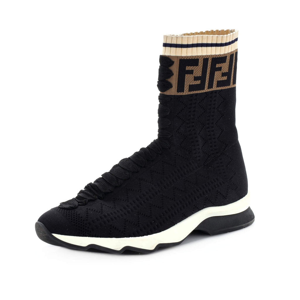Women's Rockoko High-Top Sneakers Knit Stretch Fabric with Zucca Trim