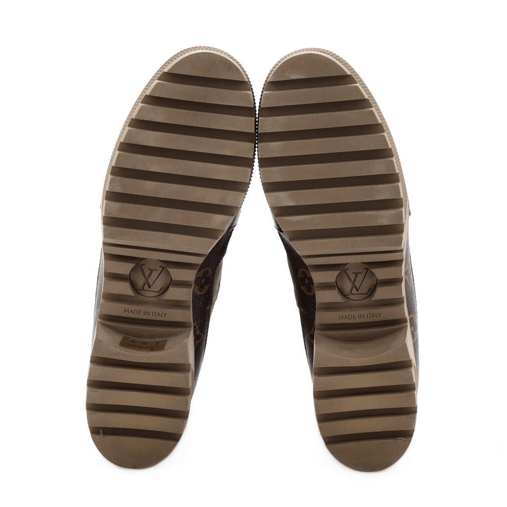 Women's Laureate Platform Desert Boots Suede with Monogram Canvas