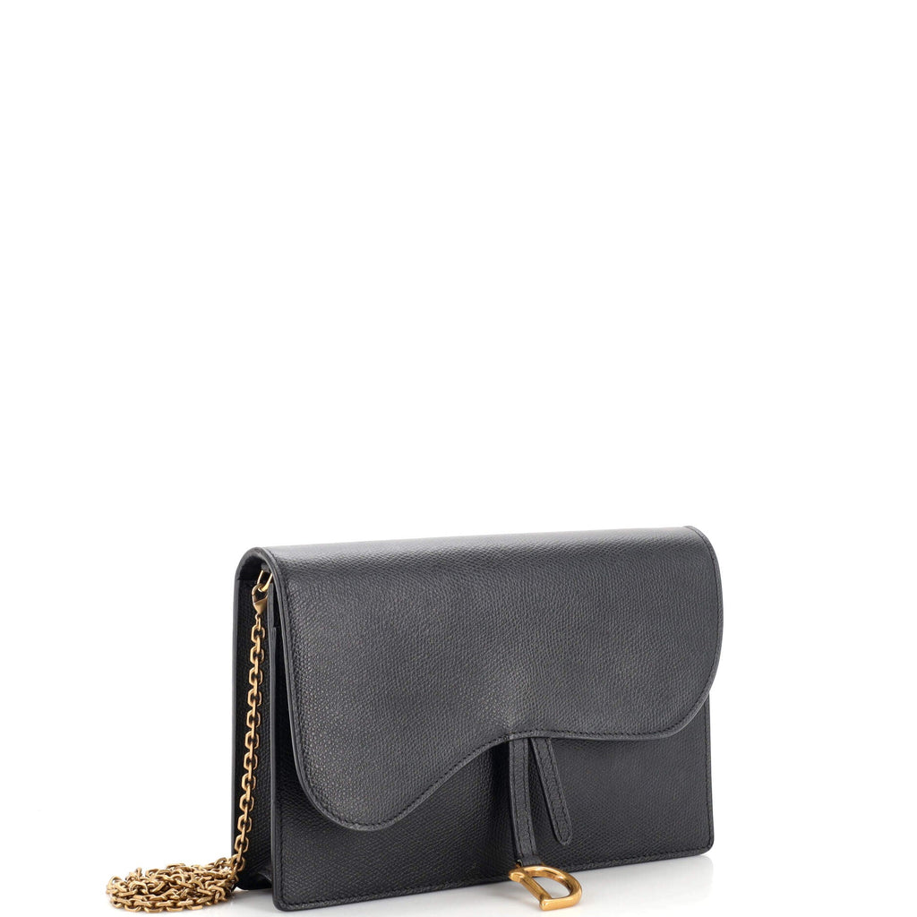 Saddle Chain Clutch Leather