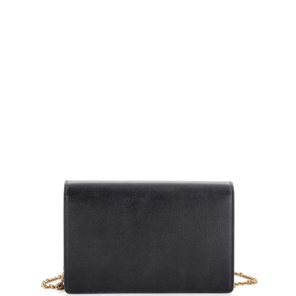 Saddle Chain Clutch Leather