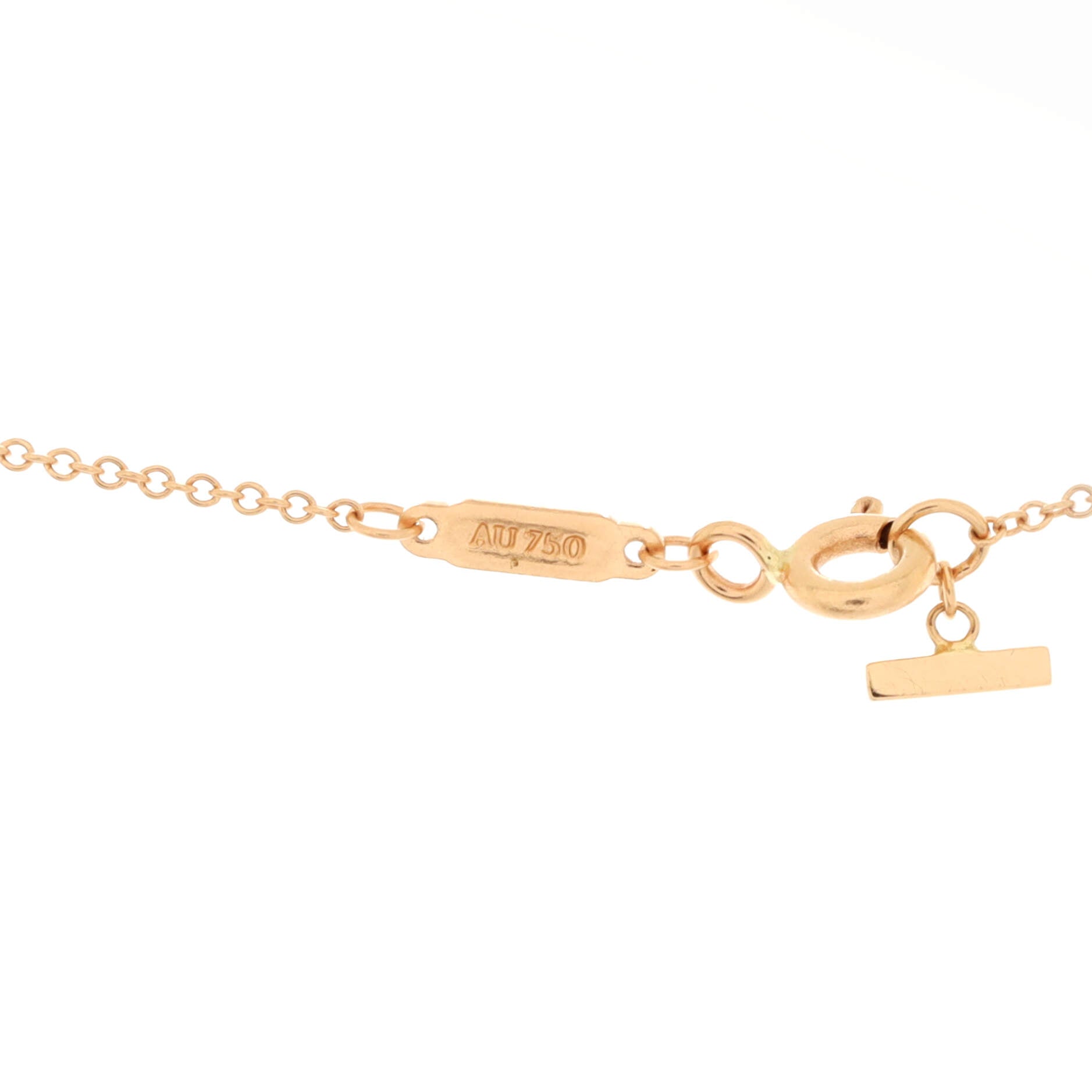 T Smile Pendant Necklace 18K Rose Gold Small