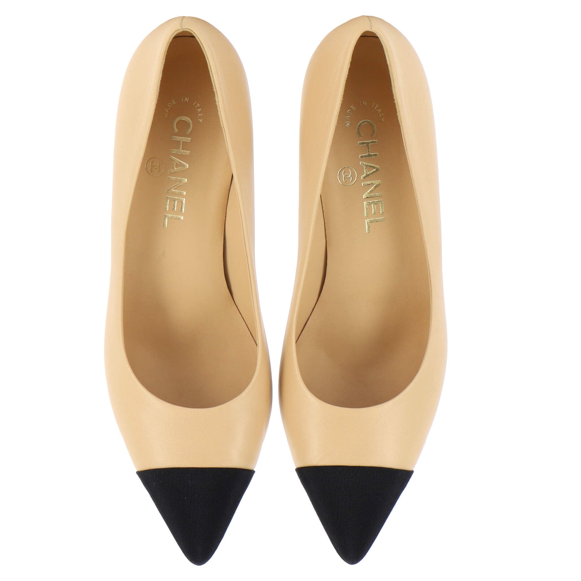 Women's Cap Toe CC Heel Pumps Leather with Grosgrain