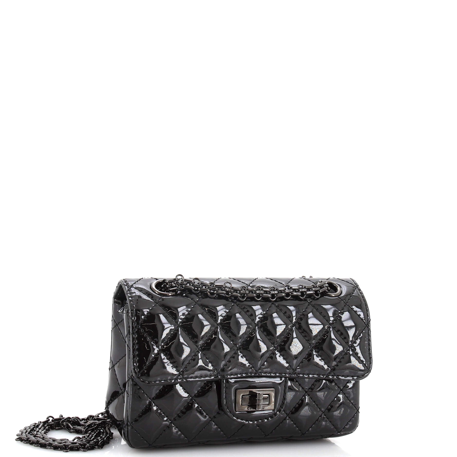So Black Reissue 2.55 Flap Bag Quilted Patent Mini