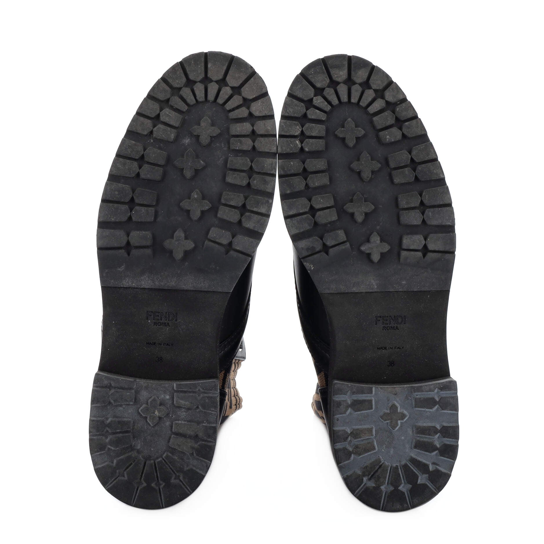 Women's Rockoko Combat Boots Leather and Zucca Knit Stretch Fabric