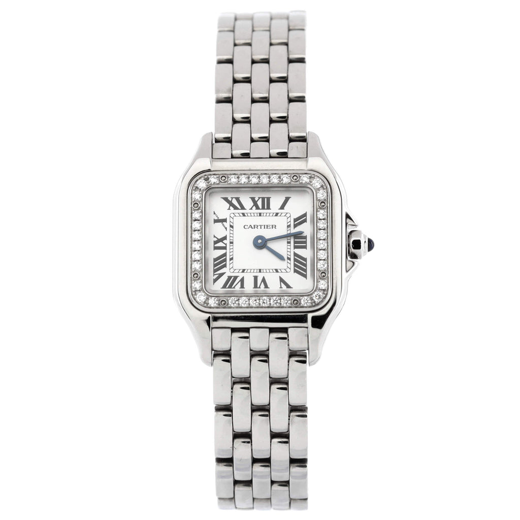 Panthere de Cartier Quartz Watch Stainless Steel with Diamond Bezel 22