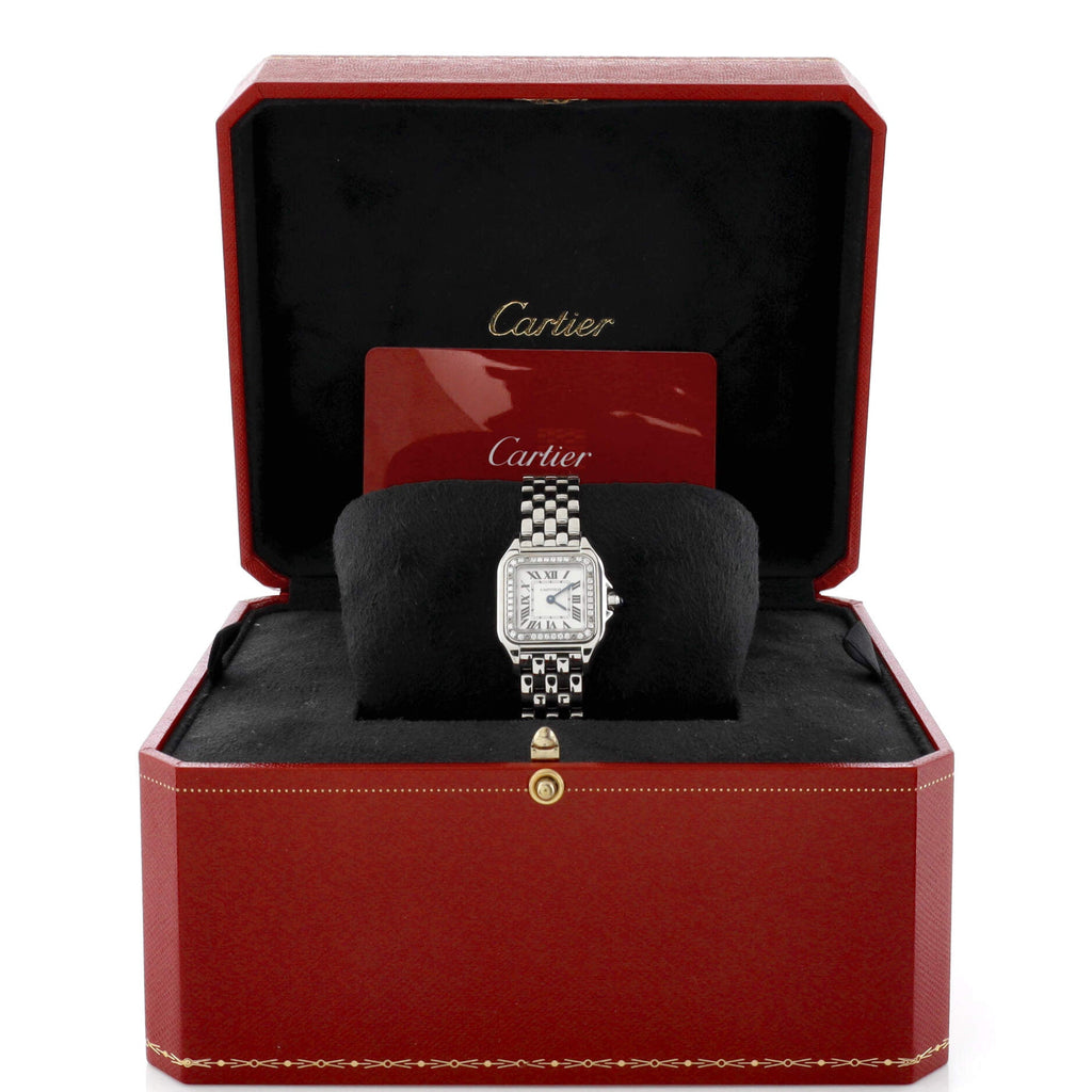 Panthere de Cartier Quartz Watch Stainless Steel with Diamond Bezel 22