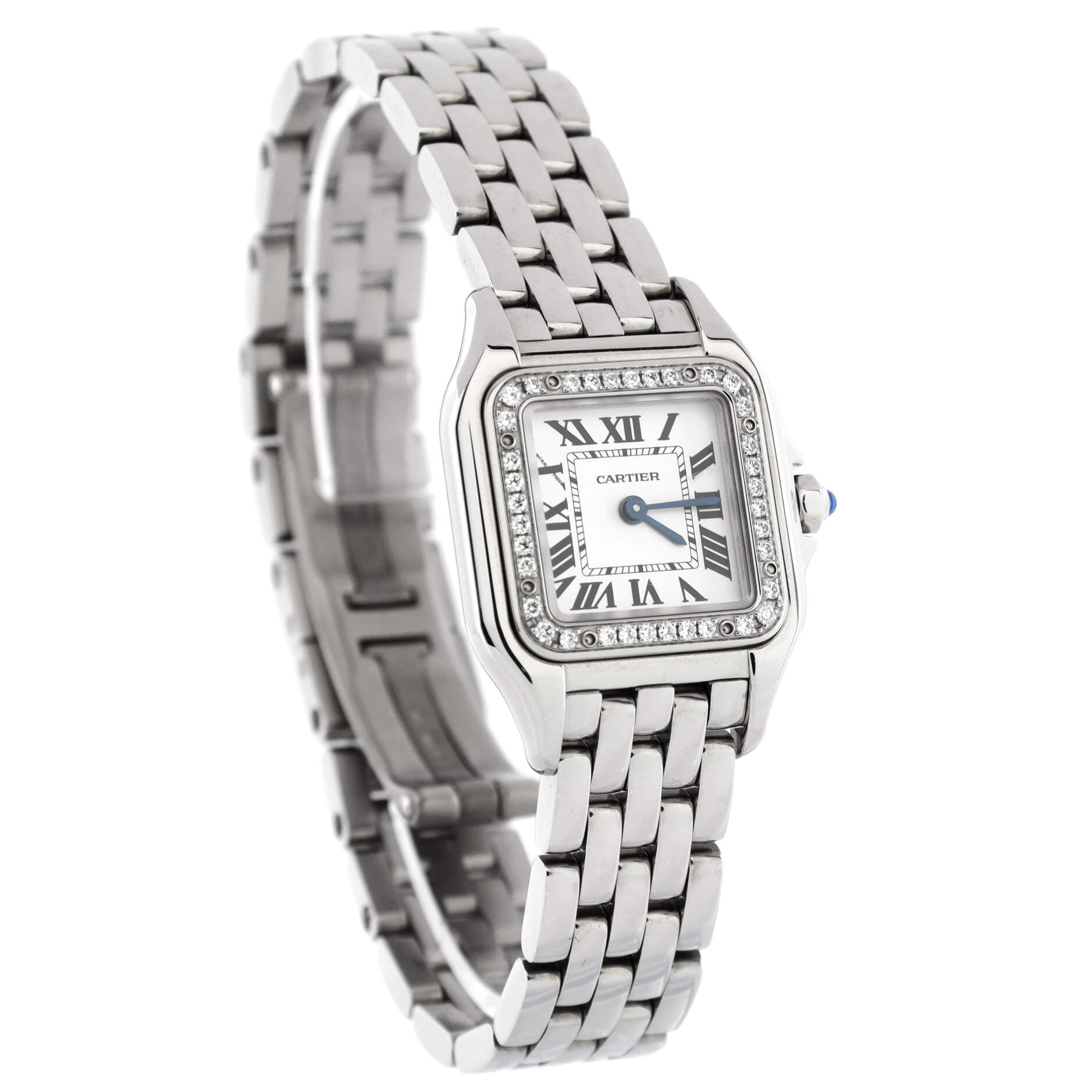 Panthere de Cartier Quartz Watch Stainless Steel with Diamond Bezel 22
